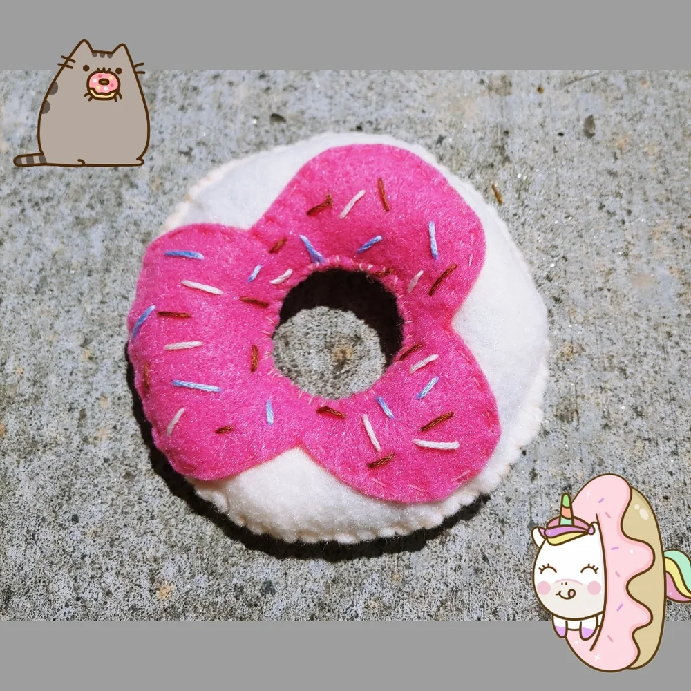 Pink Sprinkled Donut Cat Toy